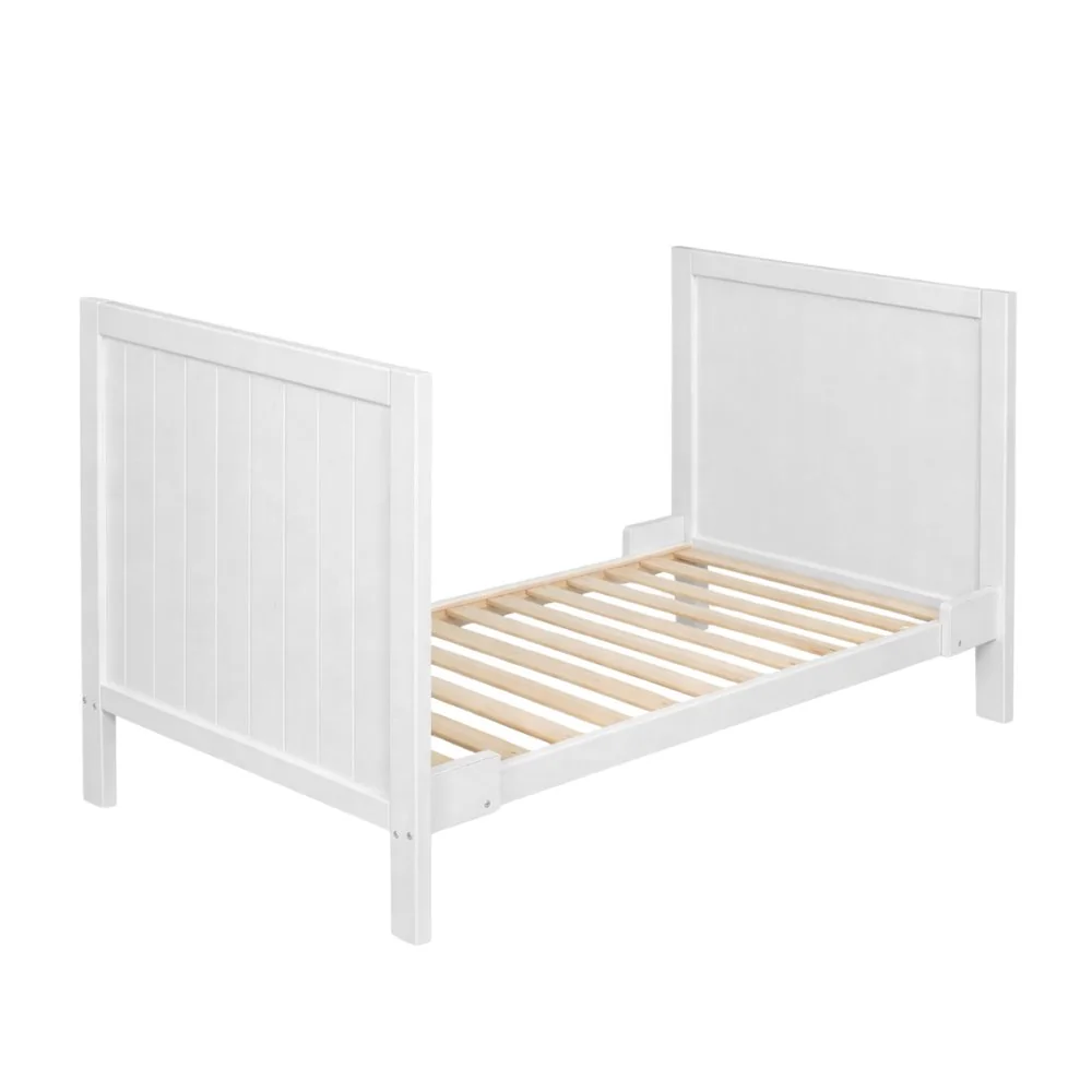 Petite&Mars Postýlka dřevěná Mila 3 in 1 White Wood 120x60 cm