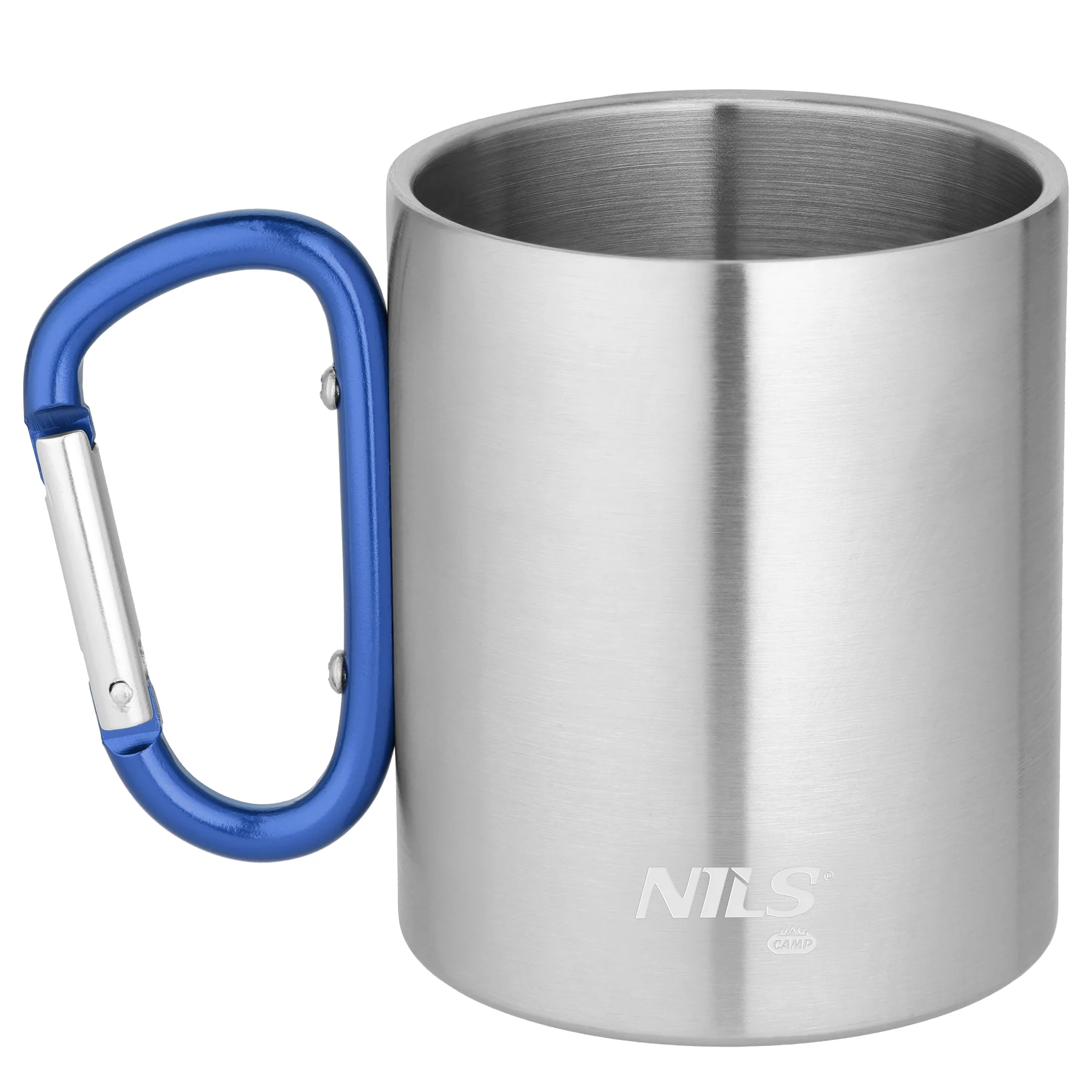 Nils Kempingový hrnek NC17110 s karabinou 300ml modrý