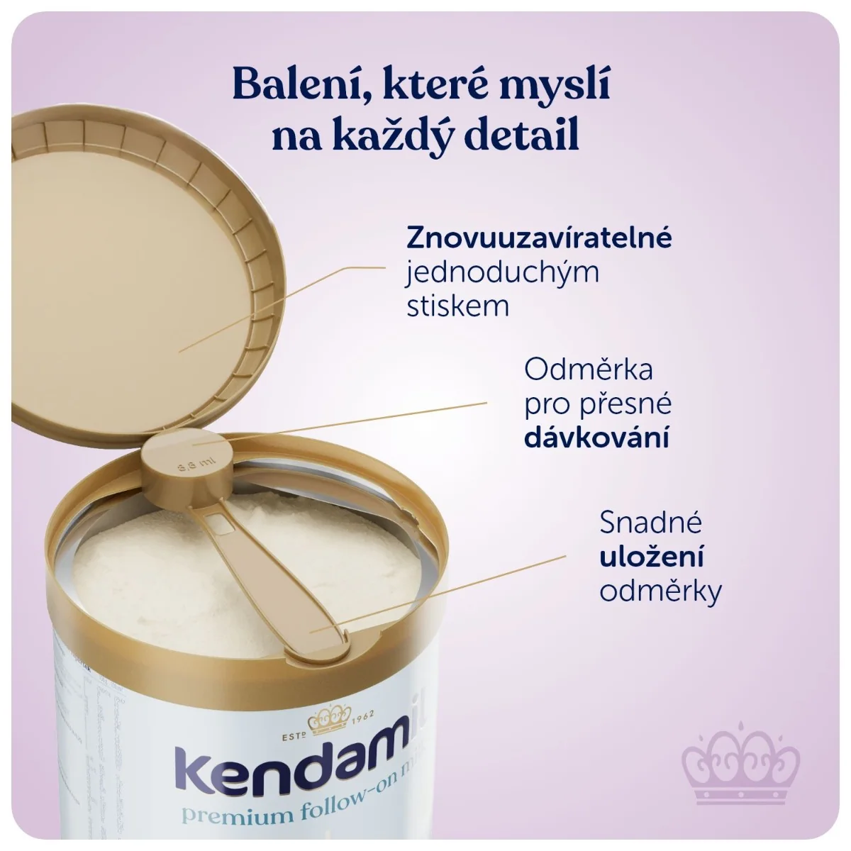 Kendamil 2 Premium Kojenecké pokračovací mléko HMO+ 800 g