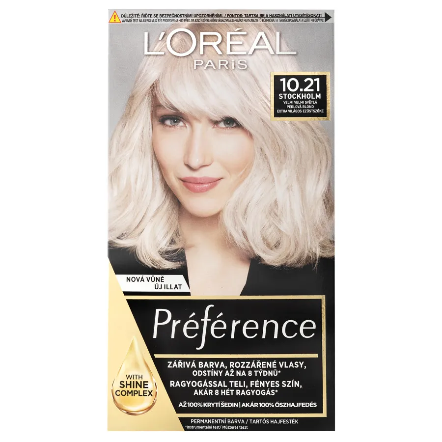 Loréal Paris Preference Permanentní barva na vlasy 10.21 Stockholm velmi světlá perlová blond