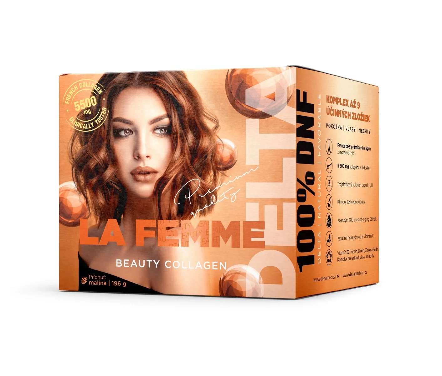 DELTA La Femme Beauty Collagen příchuť malina 196 g