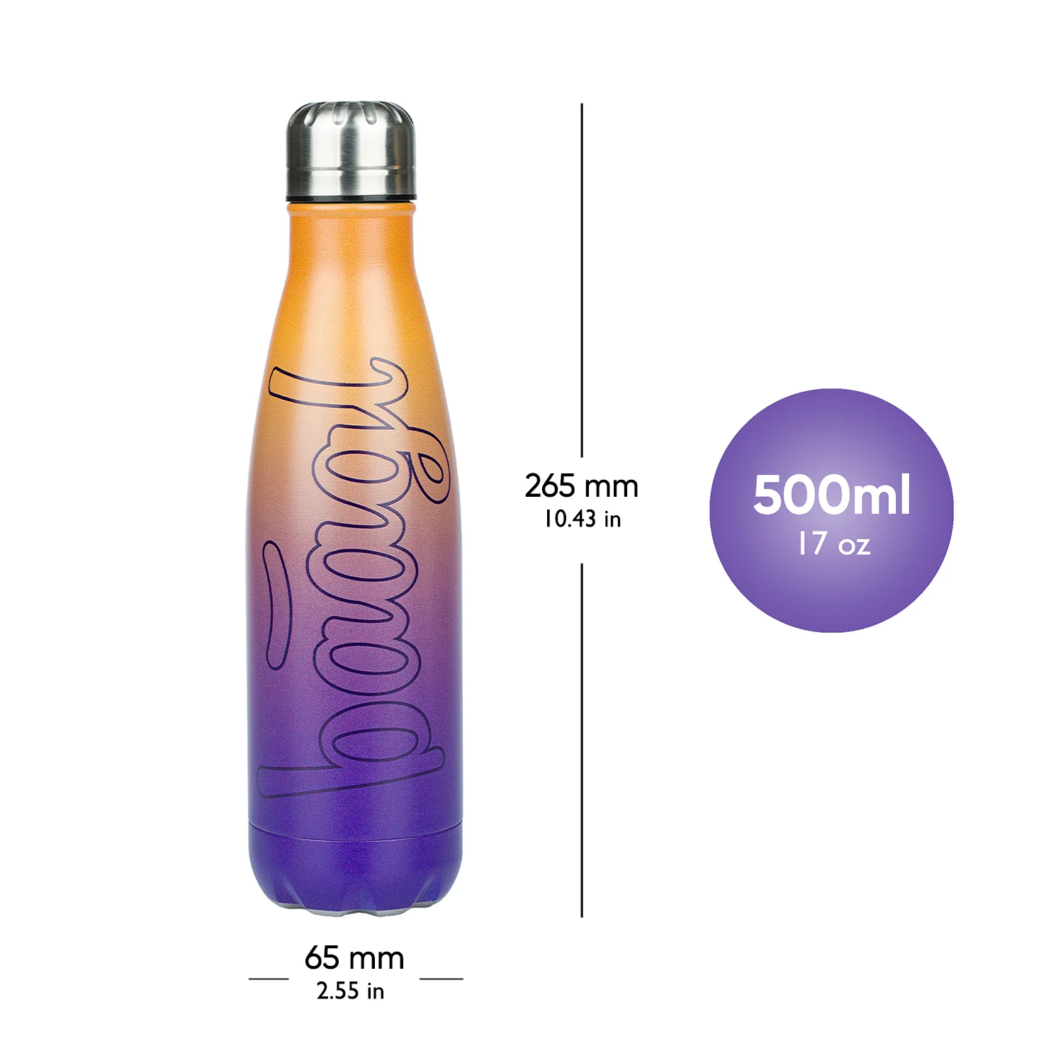 Baagl Termoláhev s kovovým víčkem Gradient žluto-fialová, 500 ml