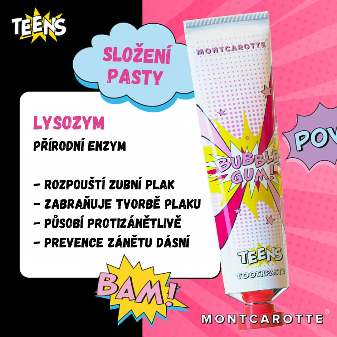 Montcarotte Teens Bubble Gum zubní pasta 50 ml