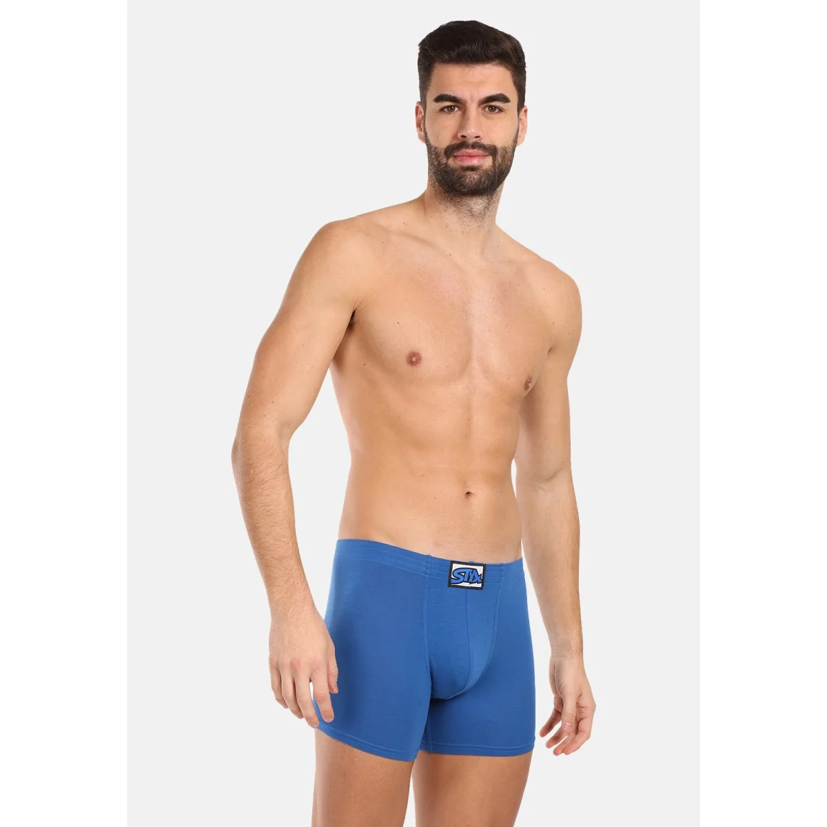 Styx Pánské boxerky long klasická guma modré (F1167) XL