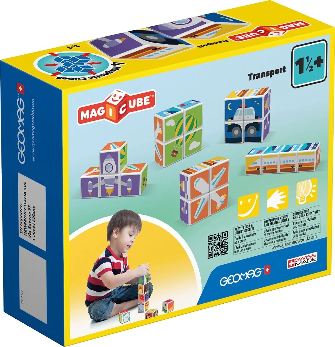 Geomag Magicube Doprava magnetická stavebnice 4 dílky