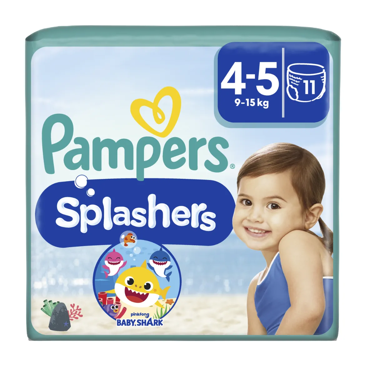 Pampers Splashers vel. 4 9-15 kg plenkové kalhotky 11 ks