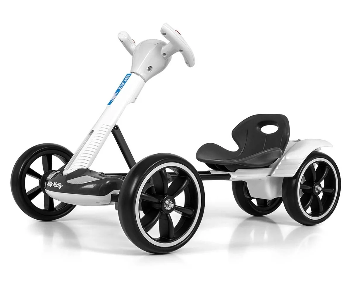Milly Mally Elektrický gokart BOLT s dálkovým ovládáním, LED, Bluetooth, bílé