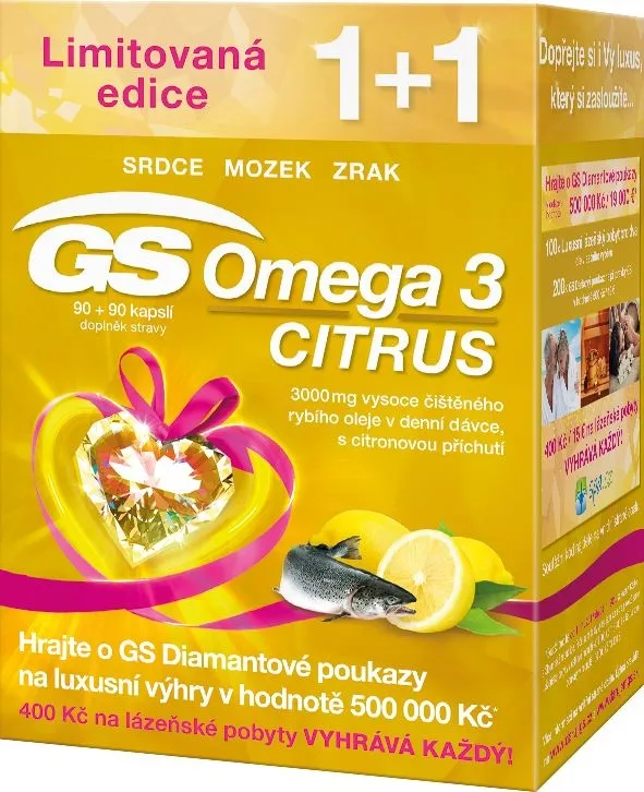 GS Omega 3 Citrus 90 + 90 kapslí dárek 2017