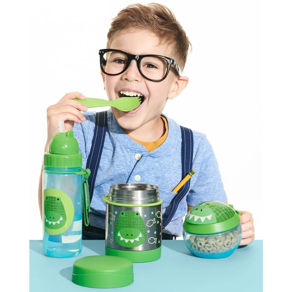 SKIP HOP Zoo Termoska na jídlo se lžičkou/vidličkou Krokodýl 325 ml, 3r+