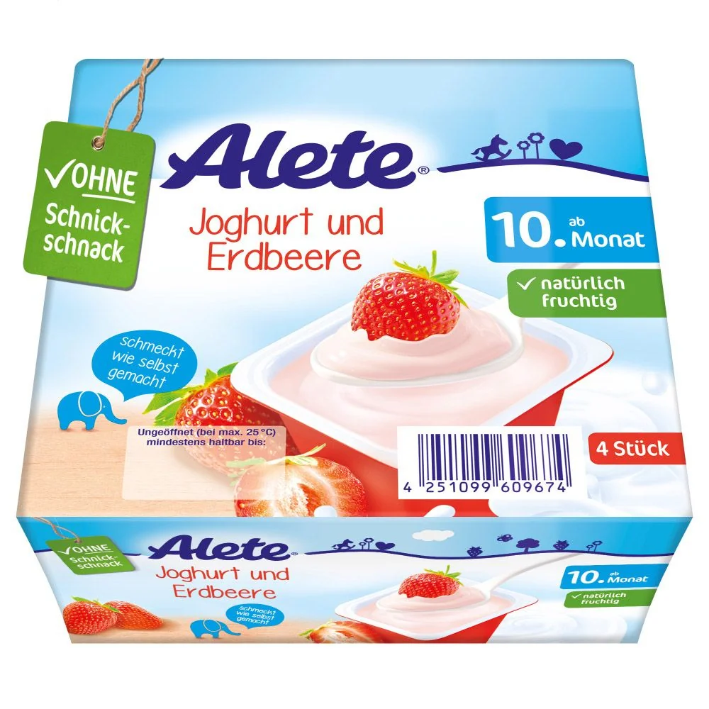 Alete Dezert jogurtovo-jahodový 10m+ 4x100 g