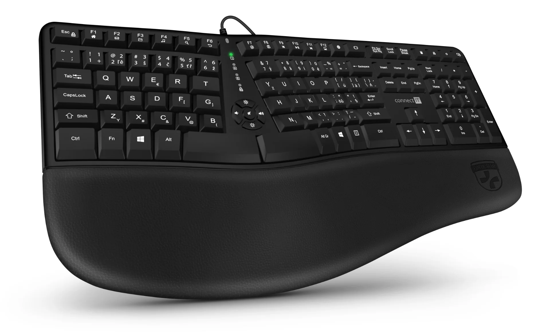Connect IT For Health Drátová ergonomická klávesnice cz + sk