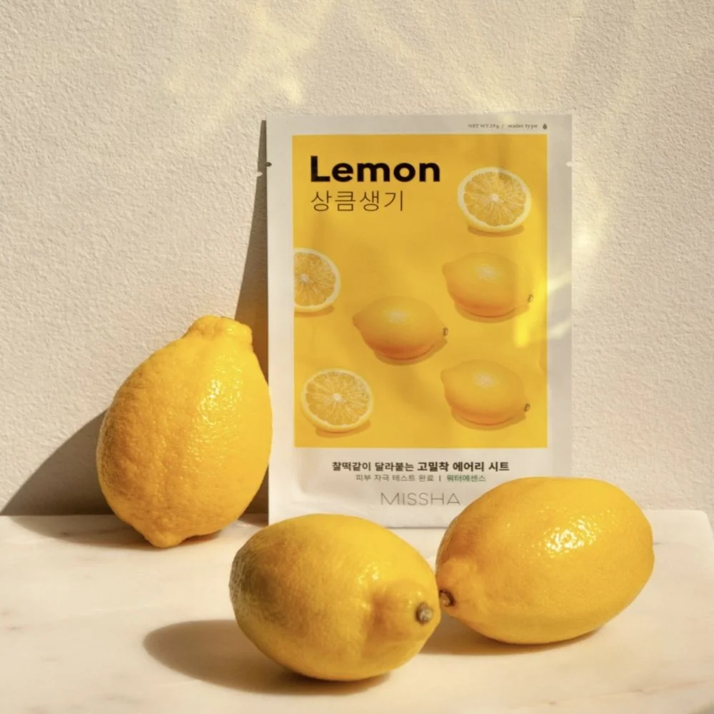 Missha Airy Fit Lemon rozjasňující plátýnková maska 19 g