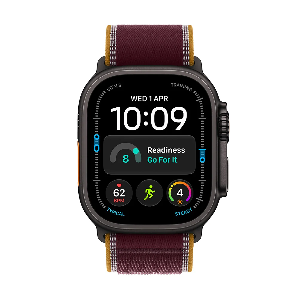 Apple Watch Ultra 4 Black Titan, Burgund Trail,M/L chytré hodinky