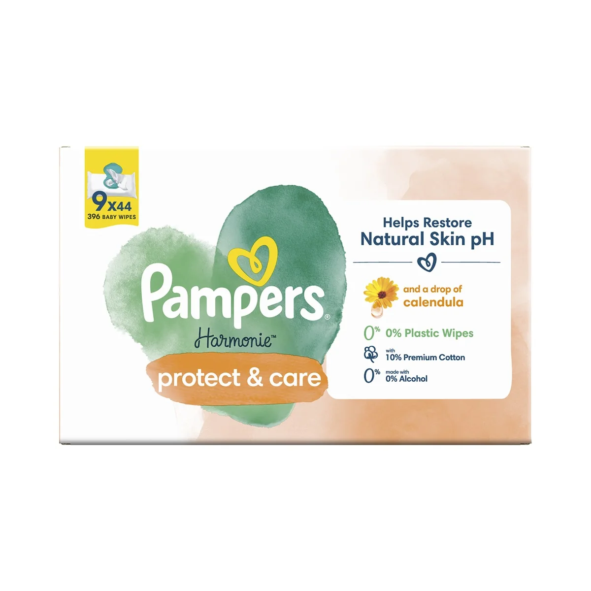 Pampers Harmonie Calendula vlhčené ubrousky 9x44 ks