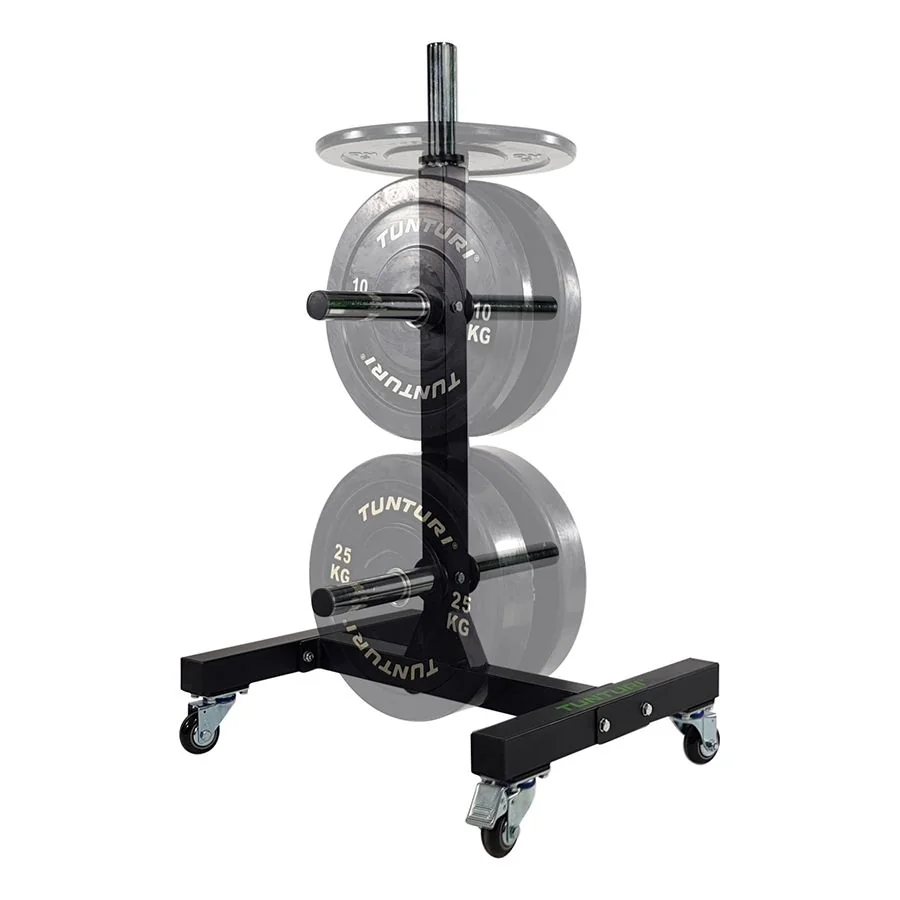 Tunturi Stojan na olympijské kotouče Bumper Plate na kolečkách