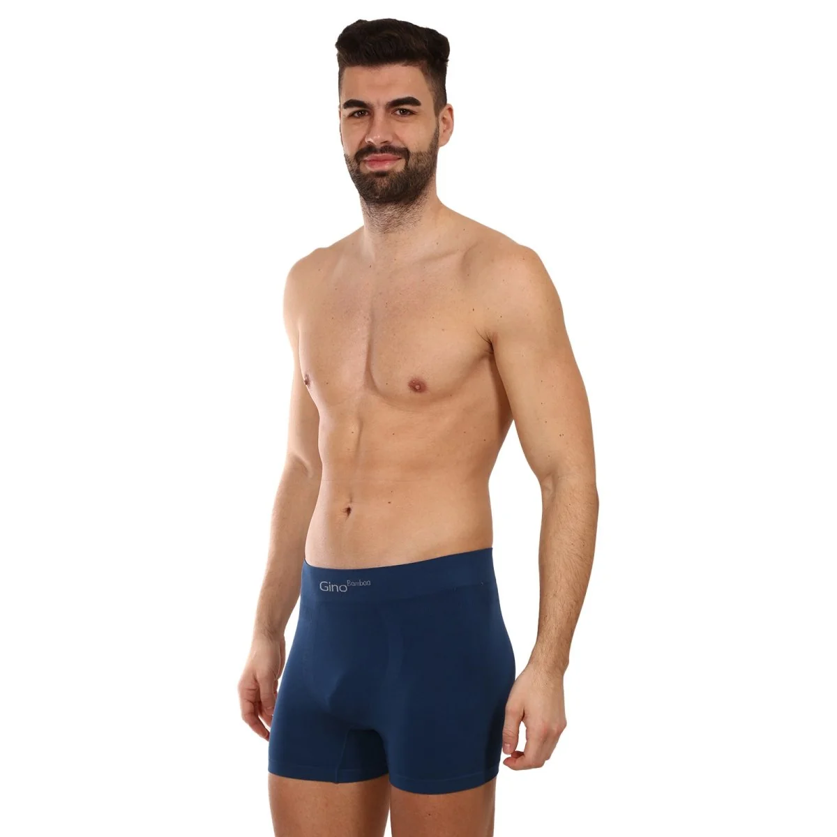 Gino Pánské boxerky bezešvé bambusové petrol (54004) S
