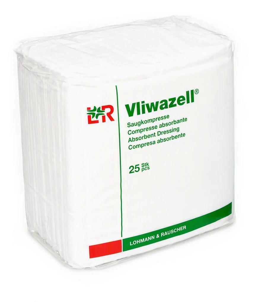 Vliwazell Komprese s vysokou absorpční schopností nesterilní 10 x 10 cm 25 ks