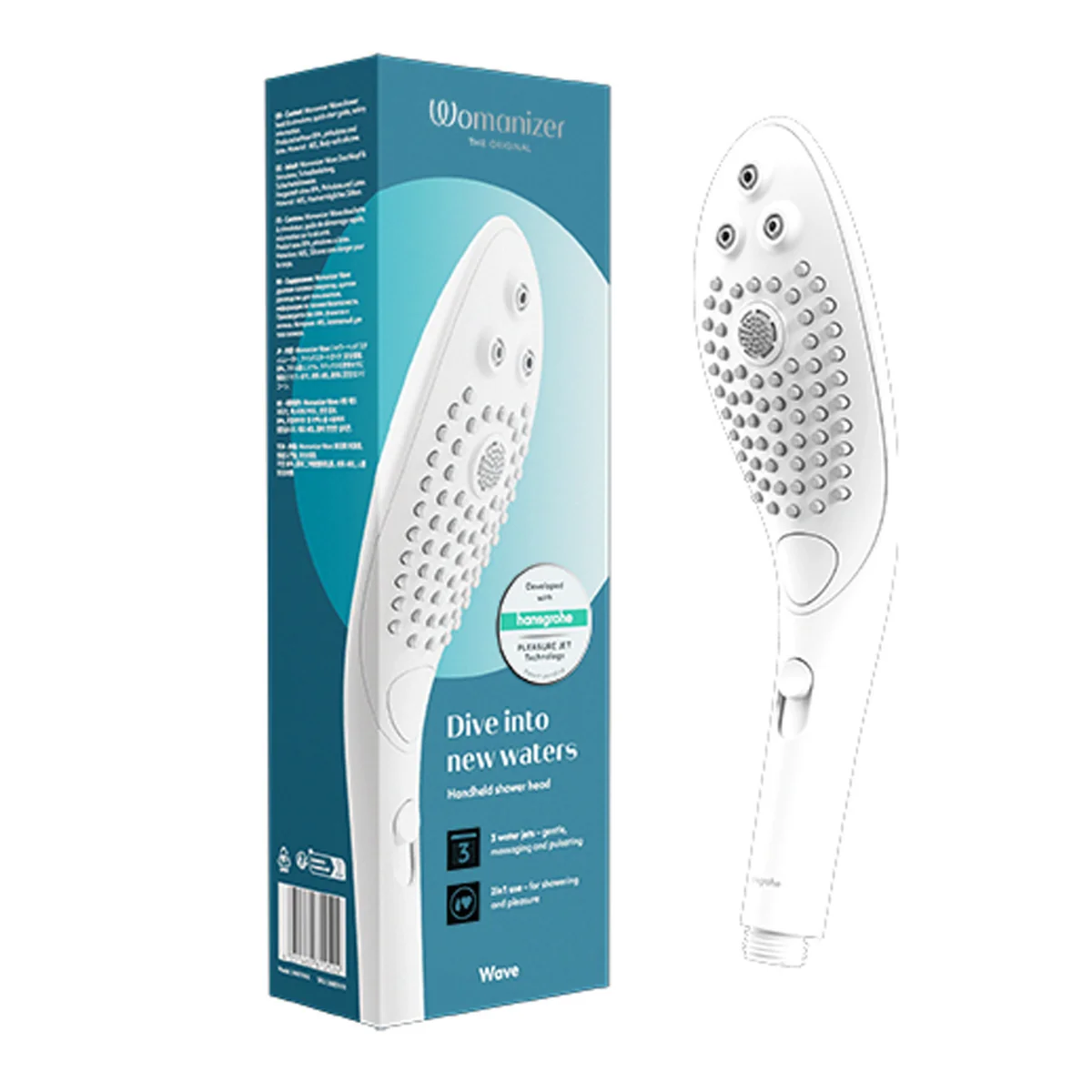 Womanizer Stimulační sprchová hlavice Wave white