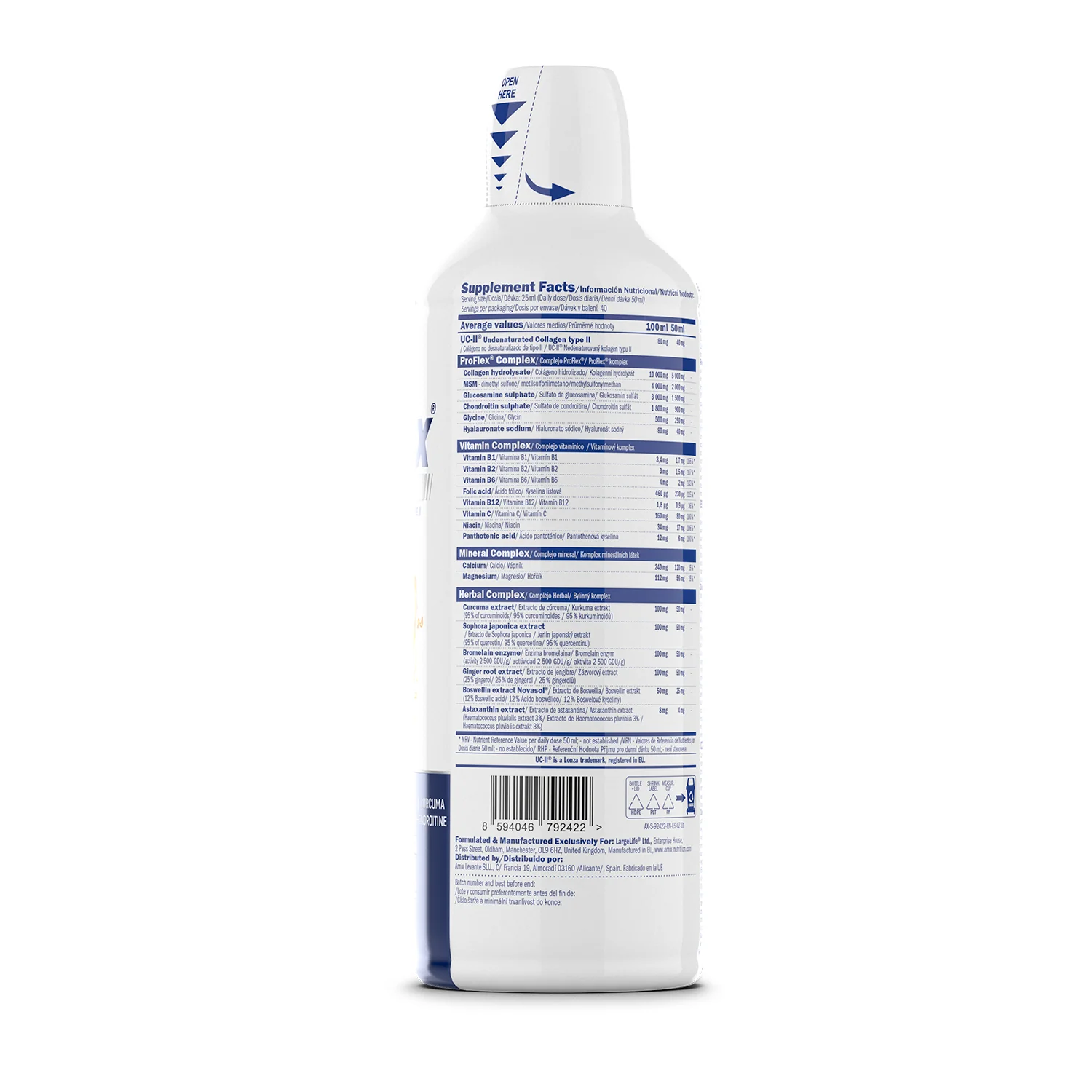 Amix Nutrition ProFlex® Collagen + UC-II® Liquid 1000ml Pineberry 1000ml Pineberry