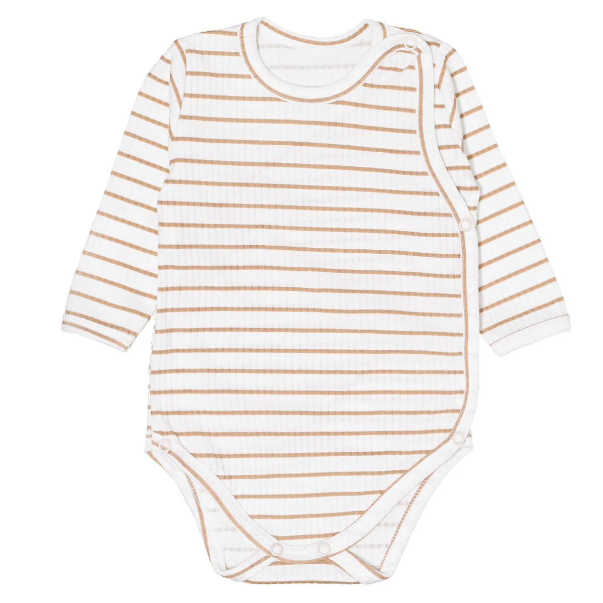MBaby Zavinovací žebrované body + tepláčky, 2D sada Proužek, béžové, vel. 62