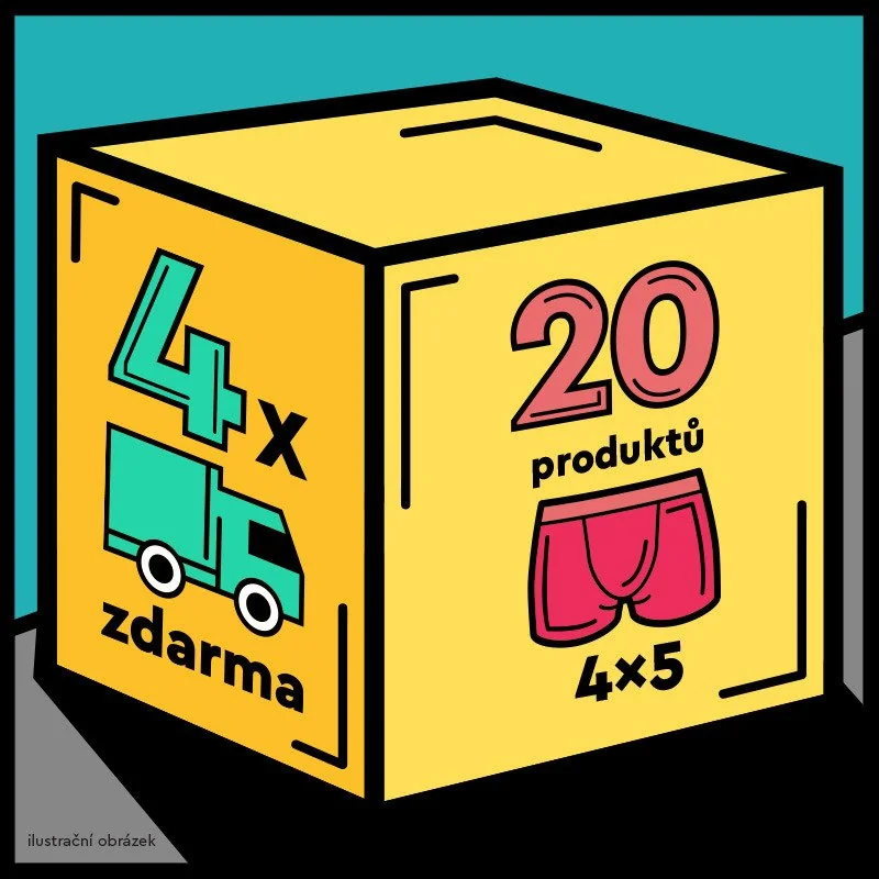 Nedeto 4x 5PACK pánské boxerky sportovní guma - čtvrtletní roční předplatné XXL