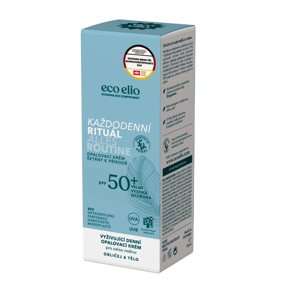 Eco elio Opalovací krém Každodenní rituál SPF50+ 75 ml