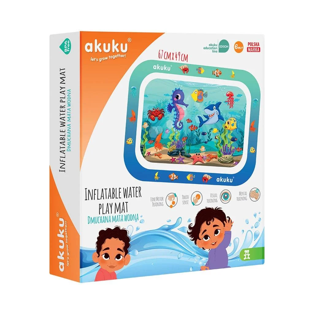 Akuku Nafukovací podložka pro batolata - mořský svět, modrá