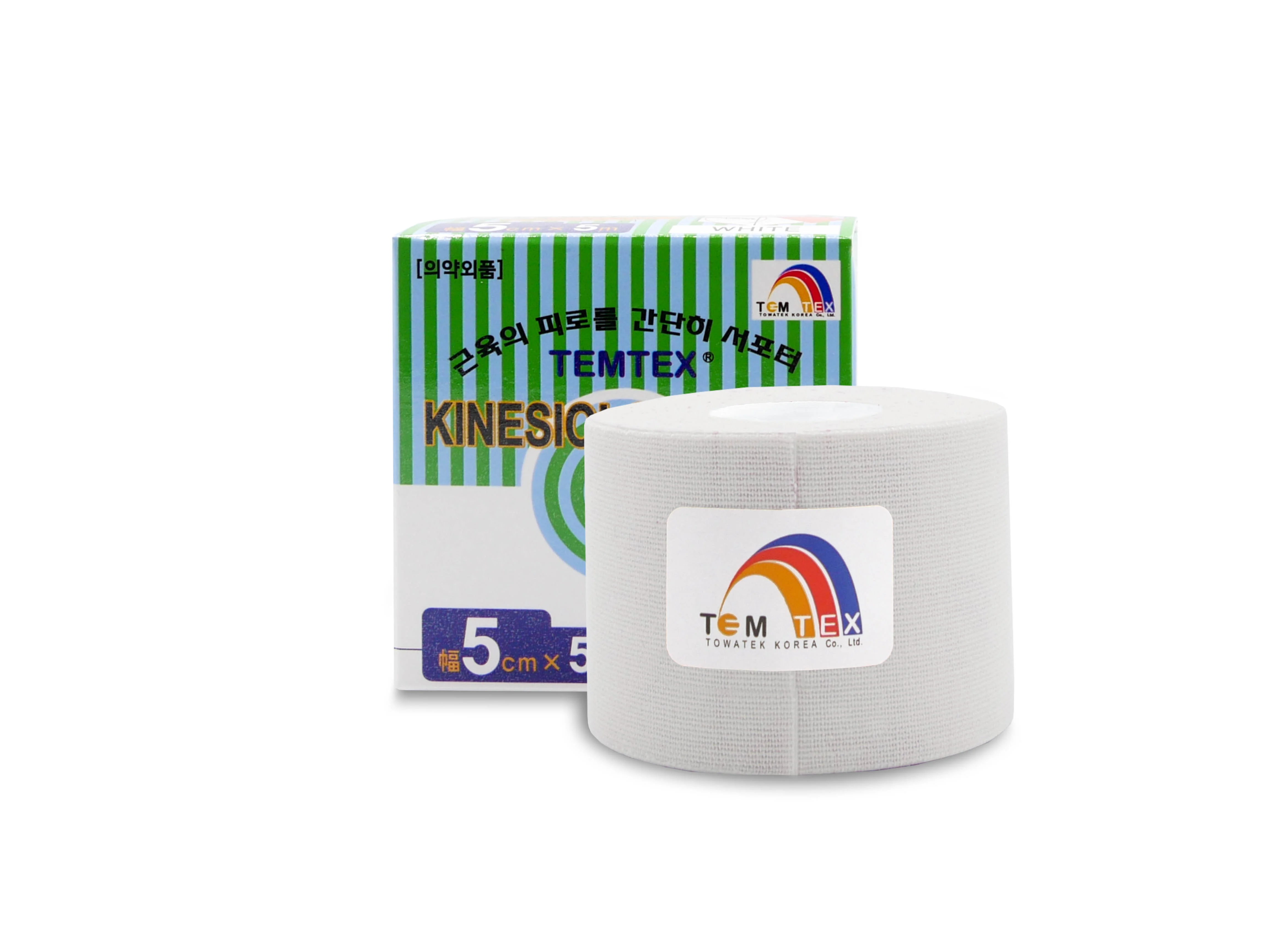 TEMTEX Kinesio tape Classic, bílá tejpovací páska 5cm x 5m