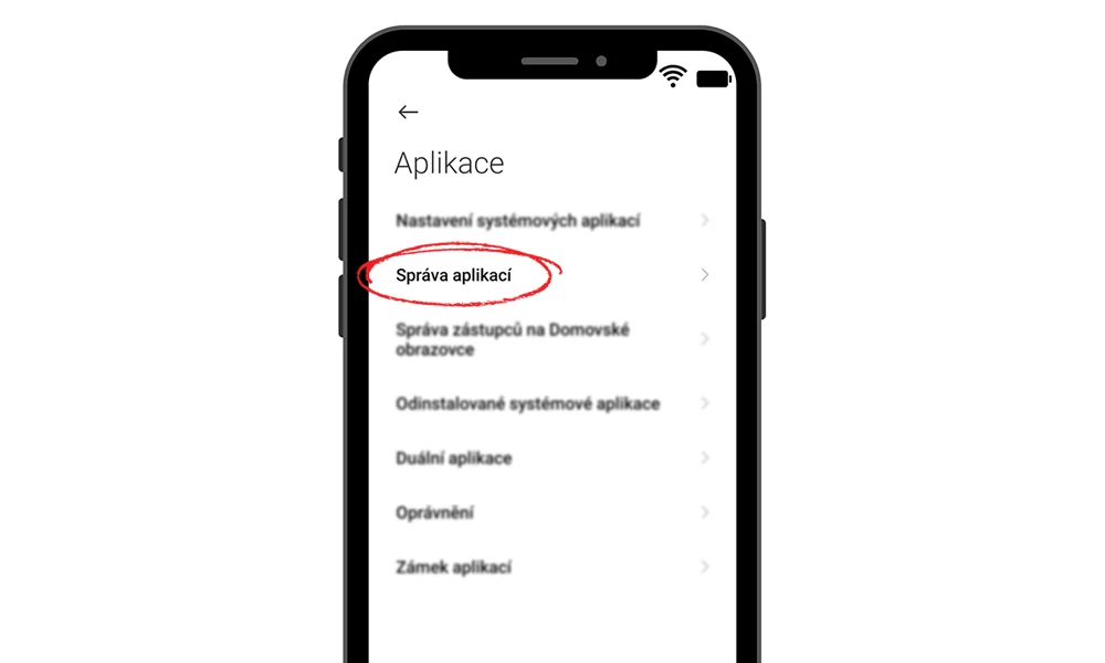 1. Jděte do "Nastavení". 2. Klikněte na „Aplikace“ nebo „Aplikace a oznámení“. 1. Jděte do "Nastavení". 2. Klikněte na „Aplikace“ nebo „Aplikace a oznámení“.