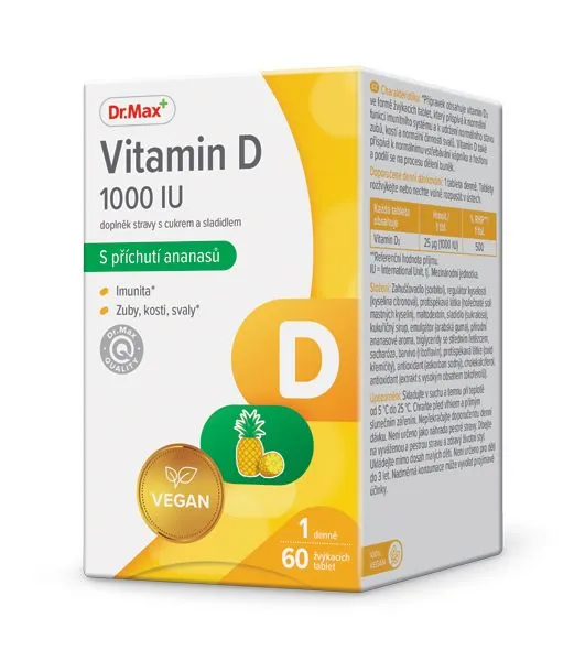 Dr. Max Vitamin D 1000 IU 60 žvýkacích tablet