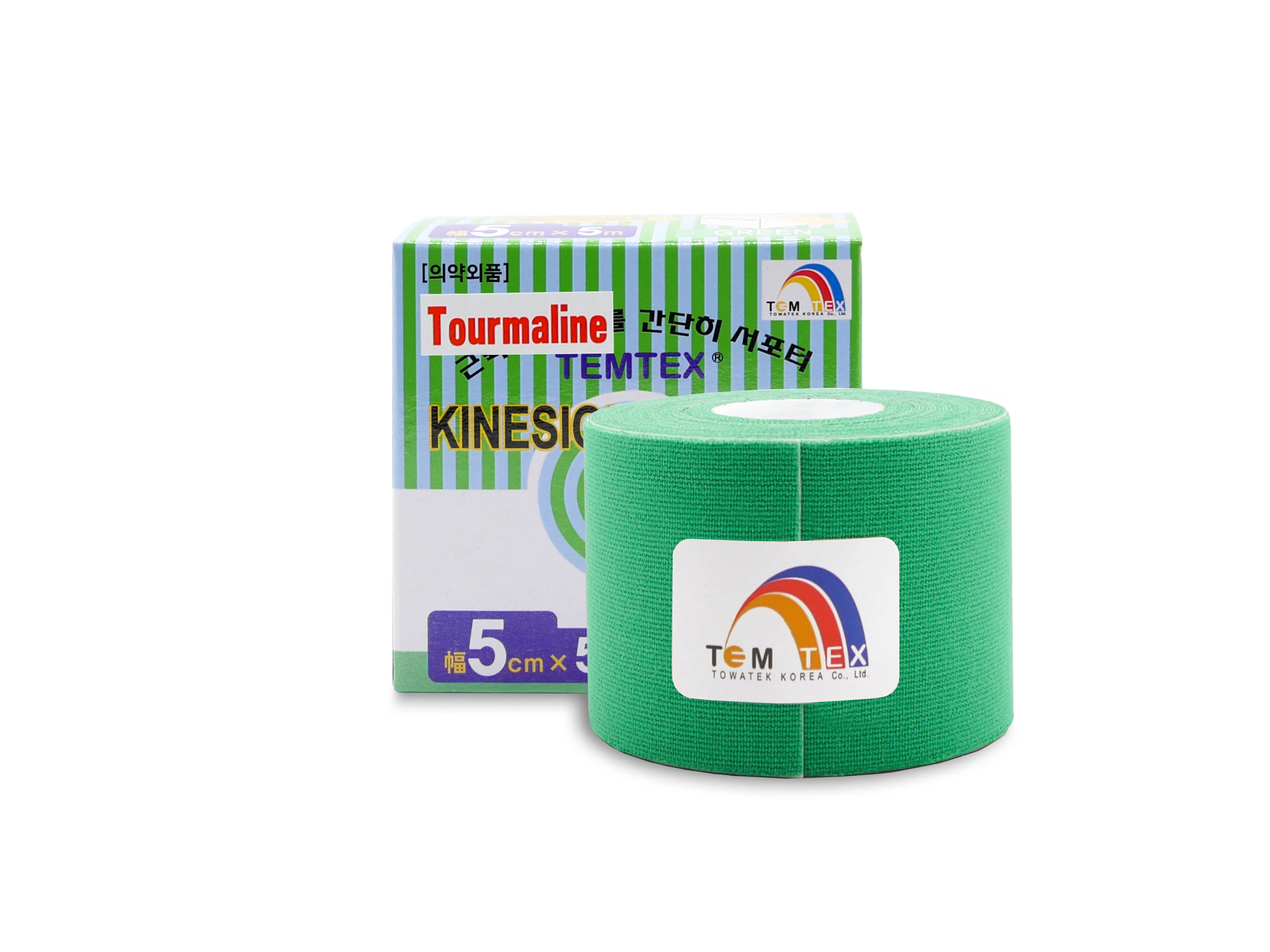TEMTEX Kinesio tape Tourmaline, zelená tejpovací páska 5cm x 5m