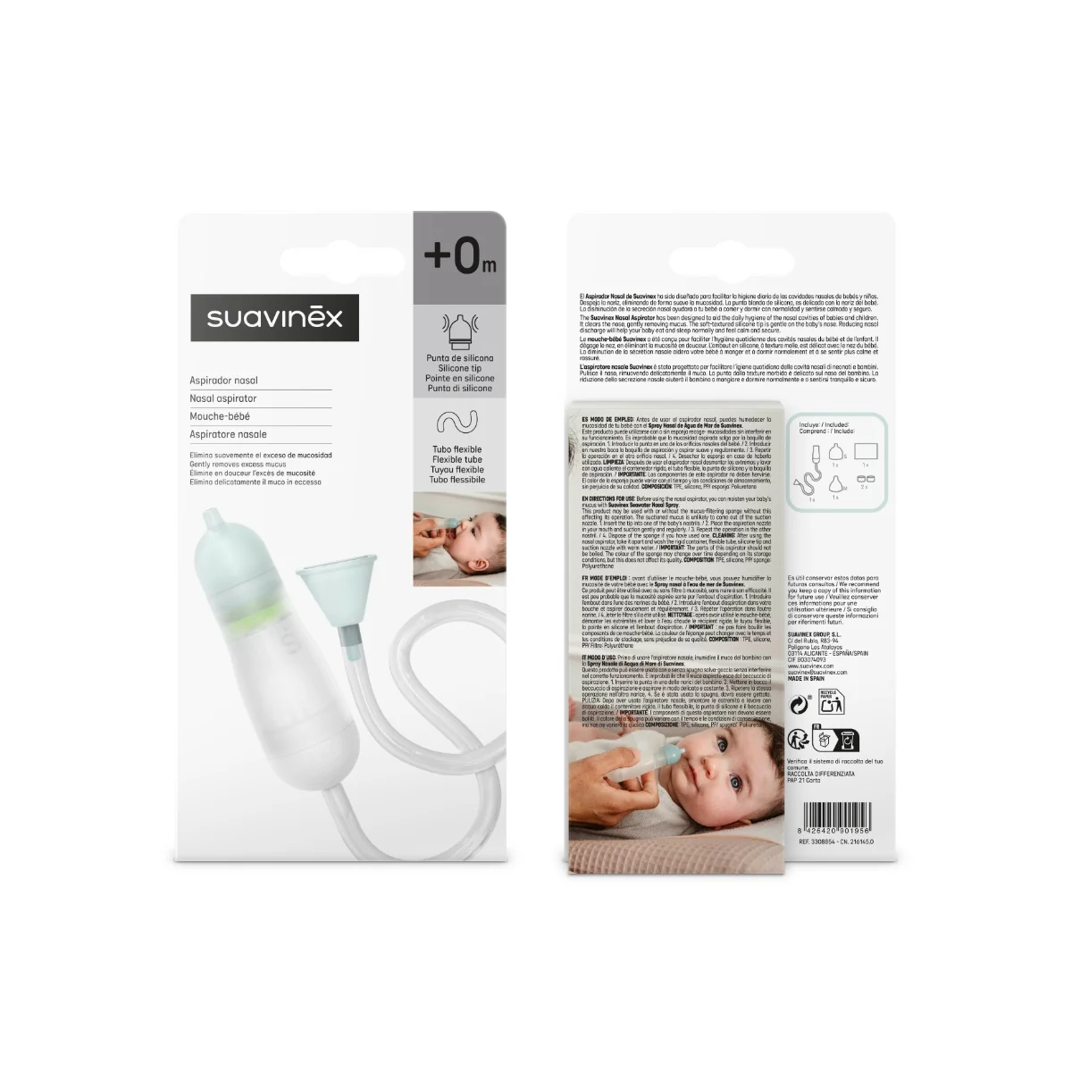 Suavinex Anatomická odsávačka do nosíku 0m 1 ks