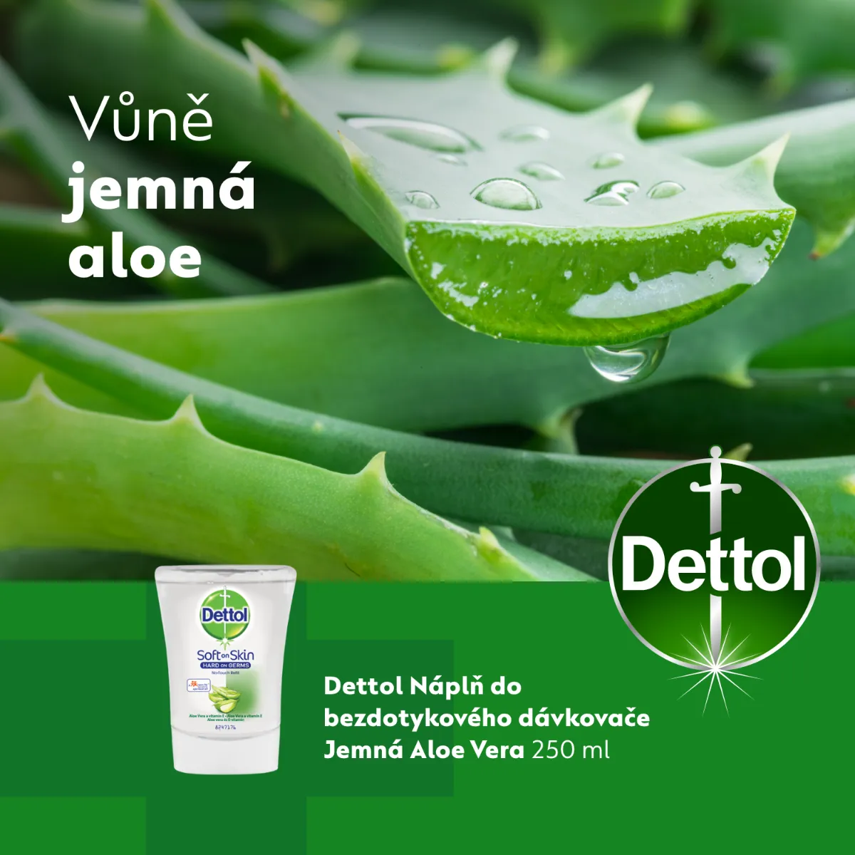 Dettol Náplň do bezdotykového dávkovače Jemná aloe 250 ml