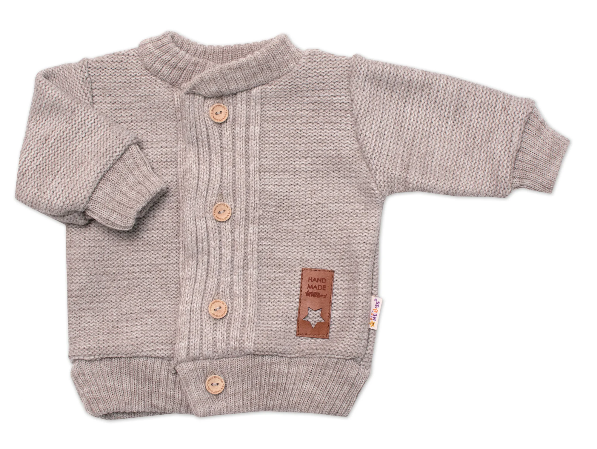 Baby Nellys 5D pletená sada, Boy - béžová, 62