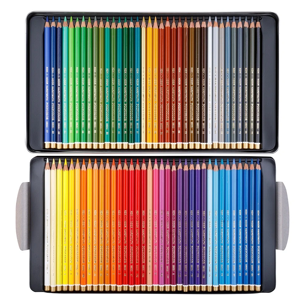 KOH-I-NOOR POLYCOLOR 3827/72 - umělecké pastelky v plechovém pouzdře - 72 ks