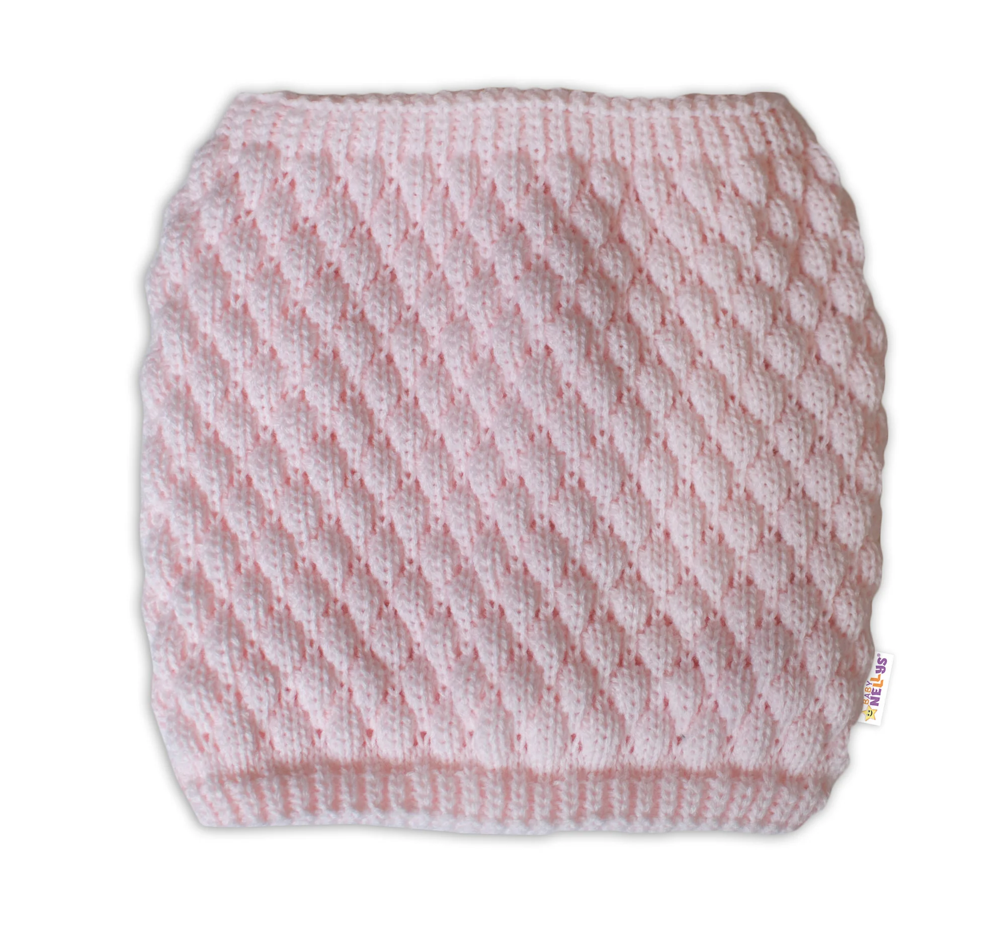 Baby Nellys Pletený nákrčník/komínek - růžový