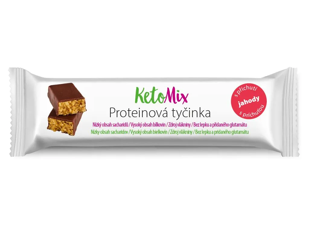 KetoMix Proteinová tyčinka jahoda