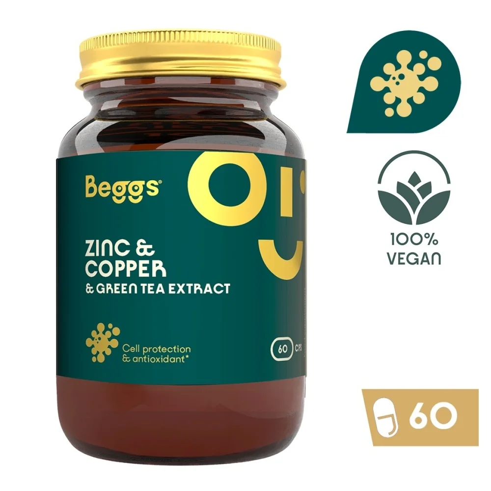Beggs Zinc + Copper + Green tea extract 60 kapslí