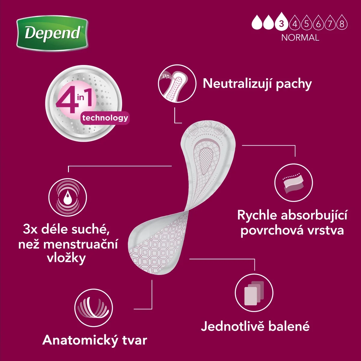 Depend Normal inkontinenční vložky 14 ks