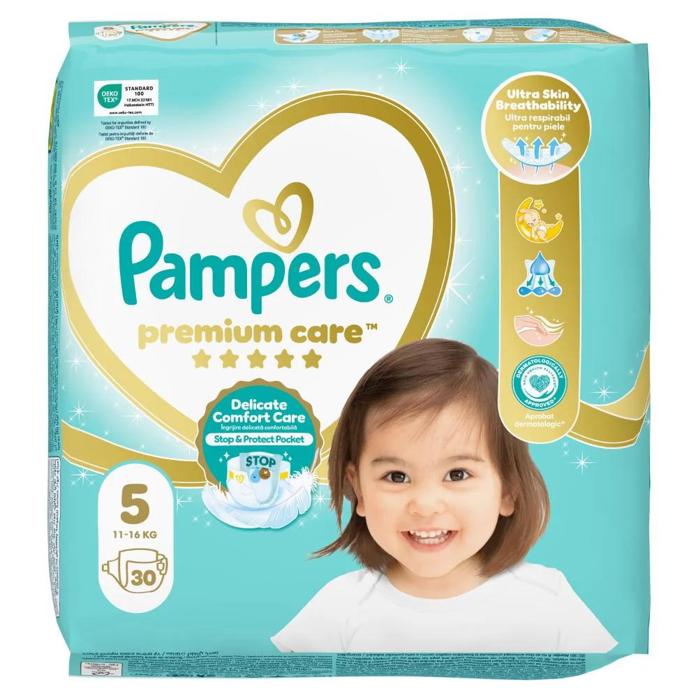Pampers Premium Care vel. 5 11–16 kg dětské pleny 30 ks