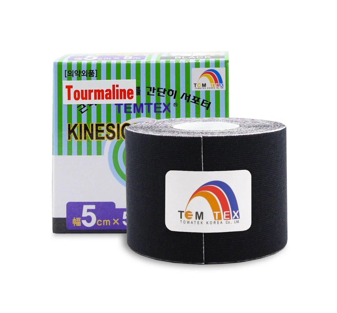 TEMTEX Kinesio tape Tourmaline 5 cm x 5 m tejpovací páska černá