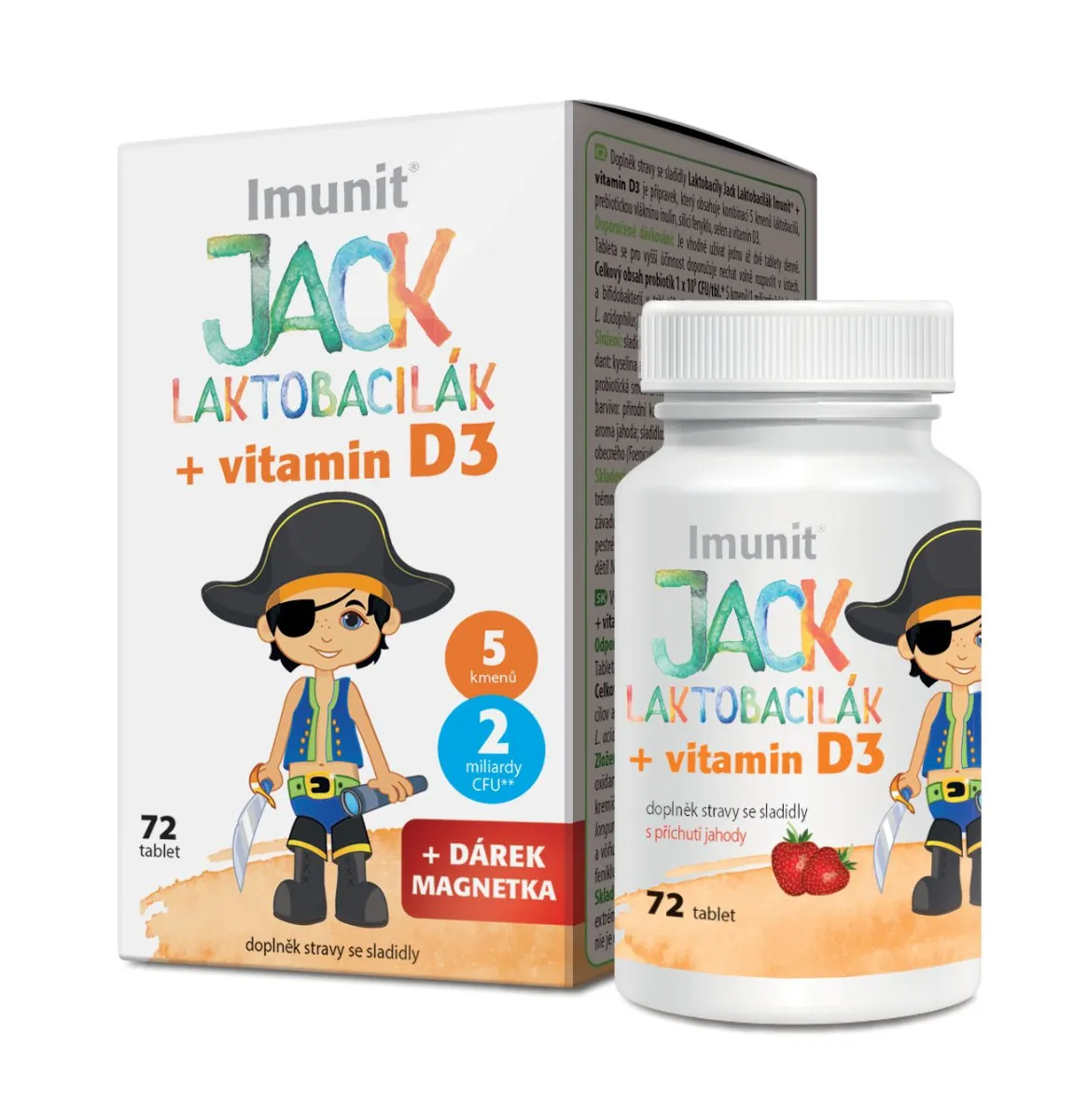 Imunit Laktobacily JACK LAKTOBACILÁK + vitamin D3 72 tablet