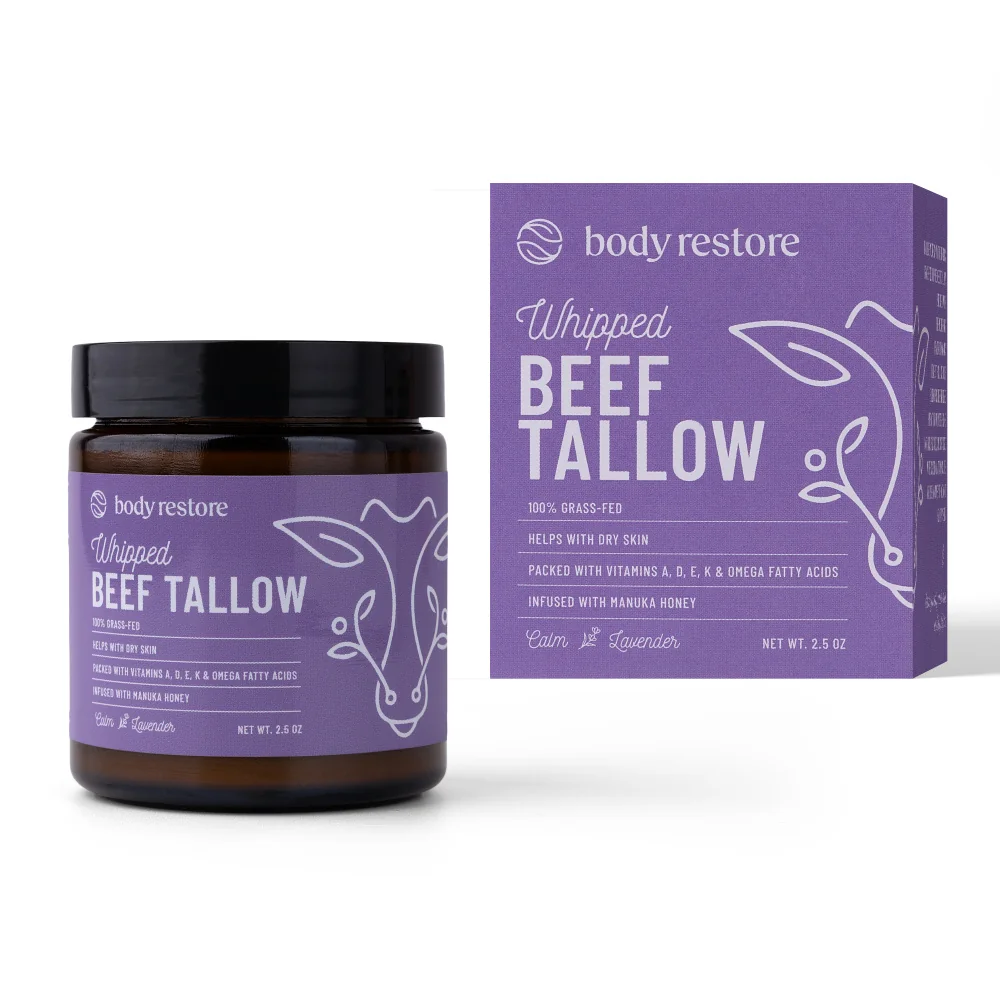 Body Restore Našlehaný tělový krém z hovězího loje levandule 71 g