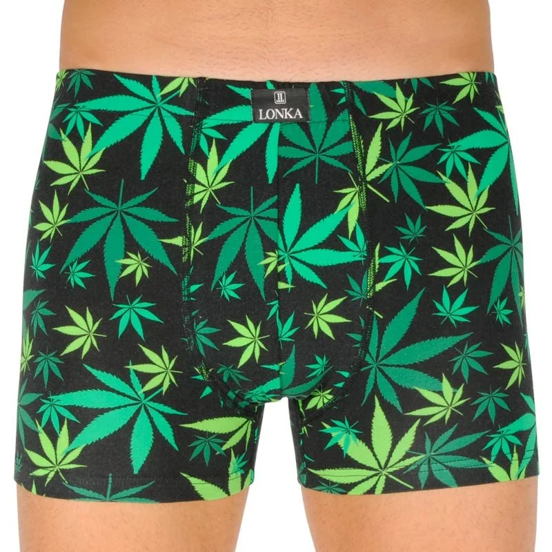LONKA Pánské boxerky černé (Kevin-grass) XL