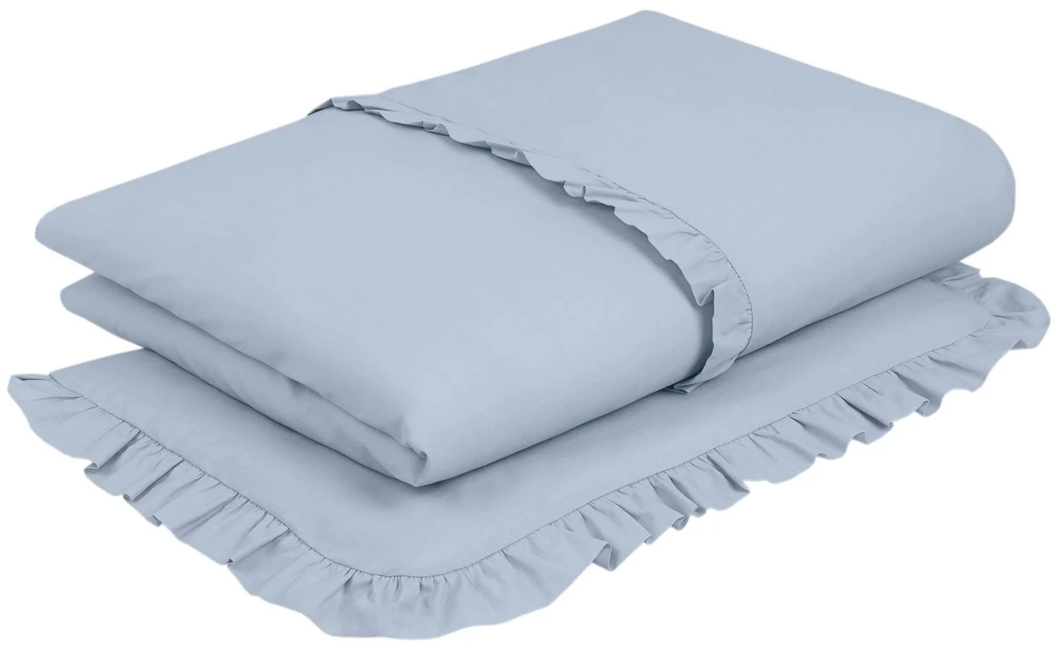 Baby Nellys 2-dílné bavlněné povlečení s volánkem SOFT,  jeans, modrá