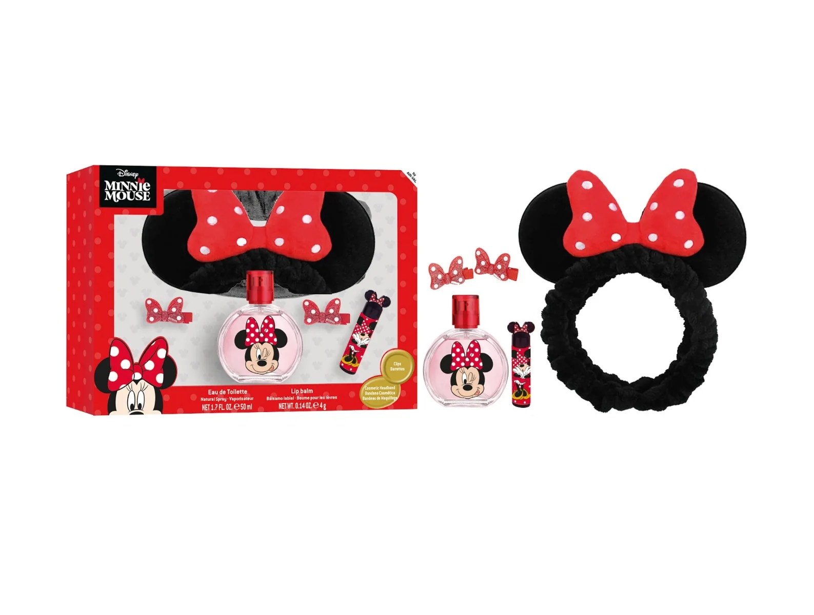 Disney Minnie Dárkový set toaletní voda, čelenka, balzám na rty a sponky 5 ks