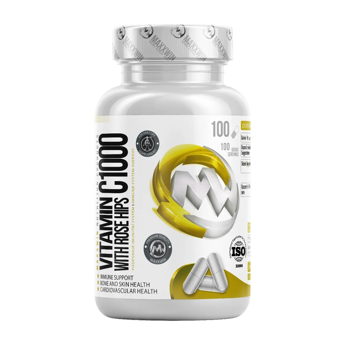 MAXXWIN VITAMIN C 1000 mg WITH ROSE HIPS 100 kapslí