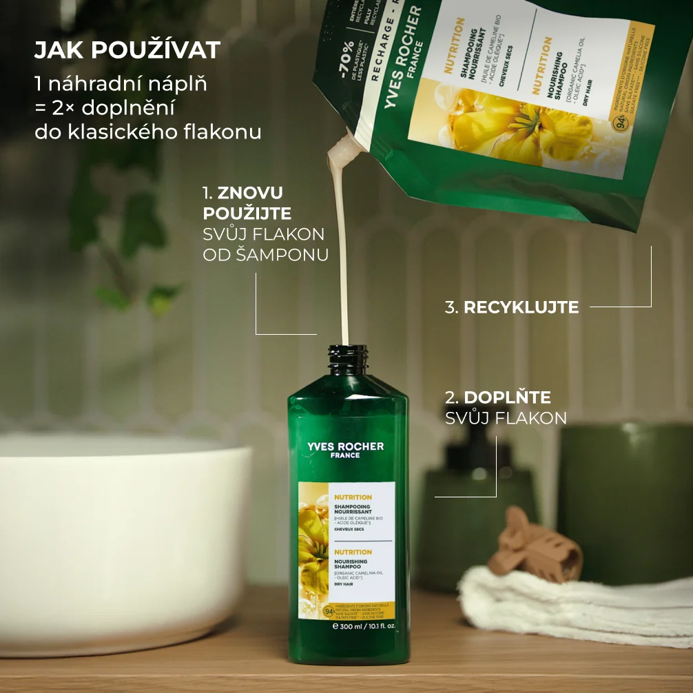 Yves Rocher Haircare Botanical Solutions Vyživující šampon 600 ml