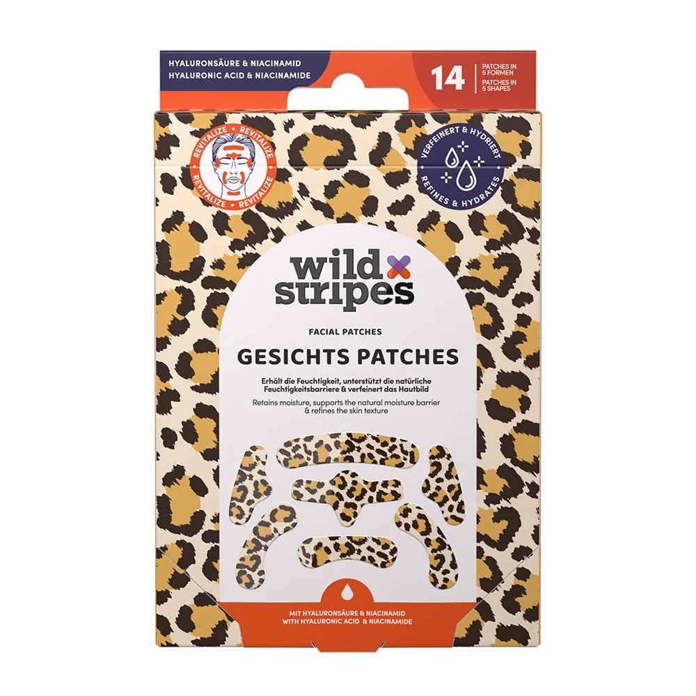Wild Stripes Facial Patches Animal Leo s kyselinou hyaluronovou a niacinamidem náplast 14 ks