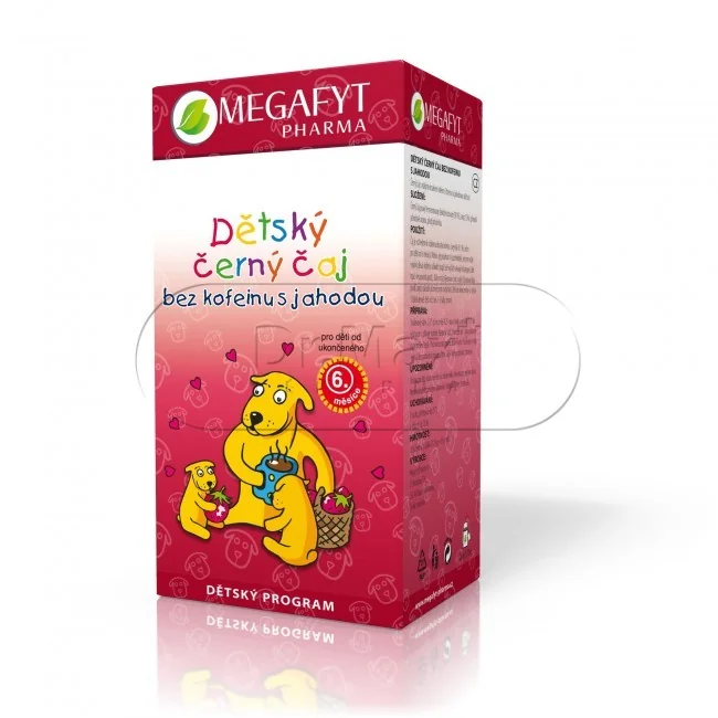 Megafyt Dětský černý čaj bez kofeinu s jahodou 35g
